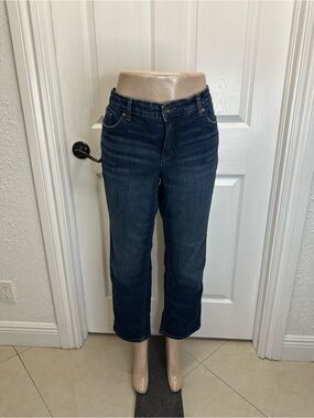 Ruff Hewn Women's Dark Blue Cropped Straight Jeans